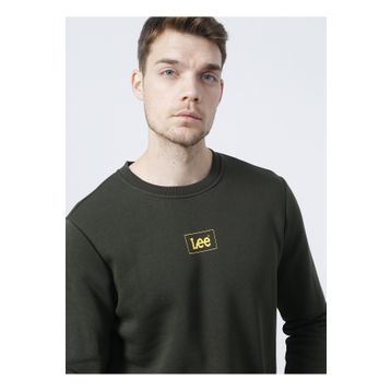 Lee L212299801_L212299 Düz Yaka Haki Erkek Sweatshirt