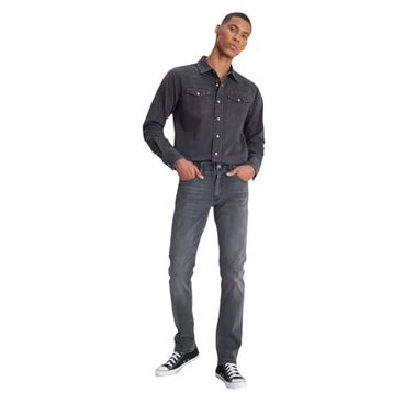 Lee L72A008E47 Extreme Motion Koyu Gri Slim Tapered Erkek Jean Pantolon