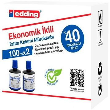 Legamaster LM1199K203 Ekonomik 2x100 ml Mavi Tahta Kalem Mürekkebi