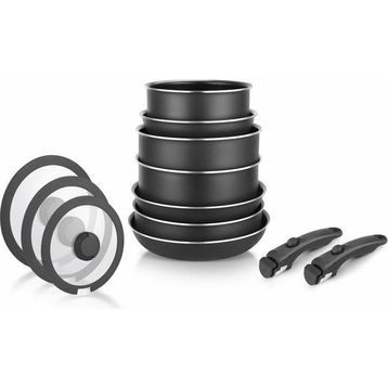 Leggno All-in-One Titanium 12 Parça Tencere ve Tava Seti