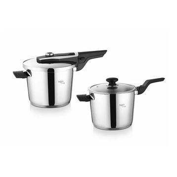 Leggno PCQ1216PC64ST Procook Quick 6+4 lt Düdüklü Tencere Seti