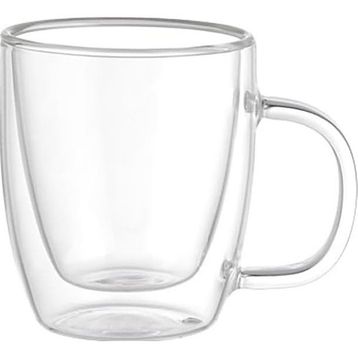 Leggno Vetro Borosilikat 310 ml Çift Camlı Kulplu Bardak