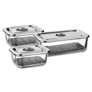 Leggno Vtr7070scs03 Vetro 3'lü Set Cam Saklama Kabı