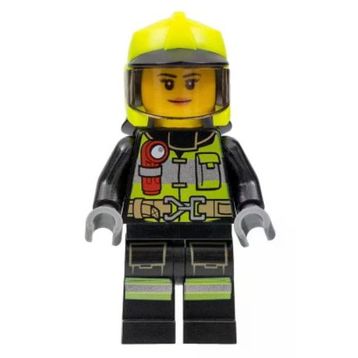 Lego CTY1371 Fire Female Reflective Stripes With Utility Belt and Flashlight Mini Figür