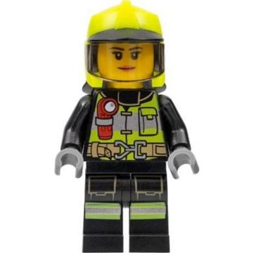 Lego CTY1371 Fire Female Reflective Stripes With Utility Belt and Flashlight Mini Figür