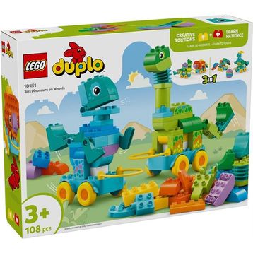 Lego Duplo 10451 3’ü 1 Arada Tekerlekli Dinozorlar
