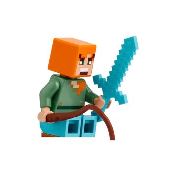 Lego Minecraft 66 Mavi Kılıçlı Alex Orijinal Minifigür