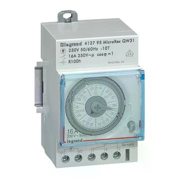 Legrand 412795 Yatay Analog Kadranlı 100 Saat Rezervli 16 Amper 250 Volt Haftalık Zaman Saati