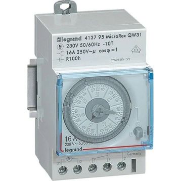 Legrand 412795 Yatay Analog Kadranlı 100 Saat Rezervli 16 Amper 250 Volt Haftalık Zaman Saati