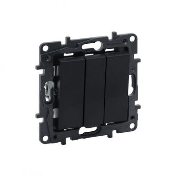 Legrand 768603 Raventi Siyah Üçlü Anahtar