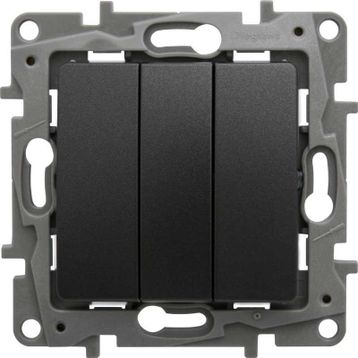 Legrand 768603 Raventi Siyah Üçlü Anahtar