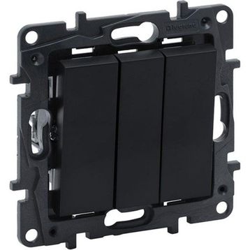 Legrand 768603 Raventi Siyah Üçlü Anahtar