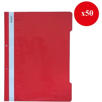 Leitz 4189 50'li Kırmızı Plastik Telli Dosya