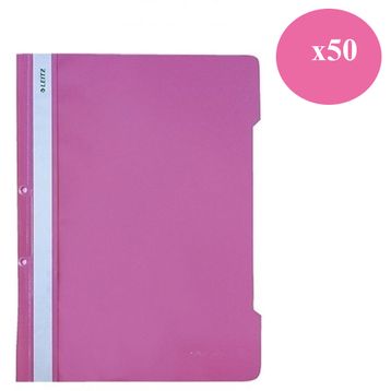 Leitz 4189 50'li Pembe Plastik Telli Dosya