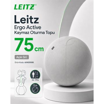 Leitz 65430085 Ergo Active 75 cm Açık Gri Kaymaz Oturma Topu
