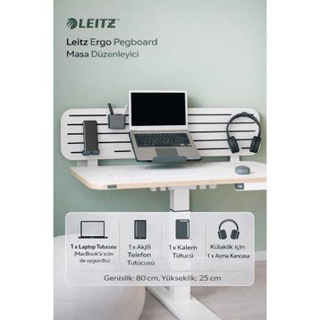 Leitz 65490000 Ergo Pegboard Taptop Tutuculu 80x25 cm Masa Düzenleyici