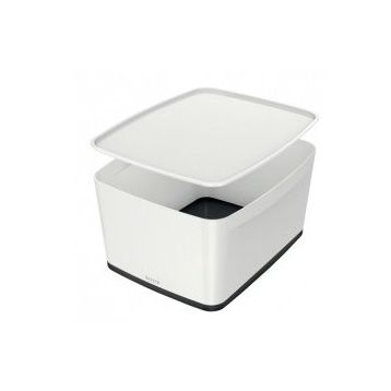Leitz Mybox 5216 Siyah-Beyaz Kapaklı Geniş Saklama Kutusu