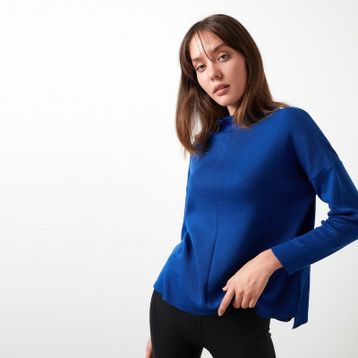 Lela 4615002 Arkası Uzun Pamuklu Dik Yaka Kadın Kazak