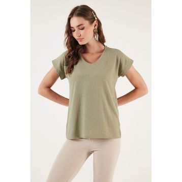 Lela 5865039 Olive Kadın Bluz