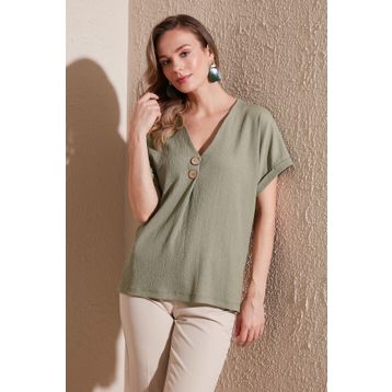 Lela 5865567 Olive Kadın Bluz