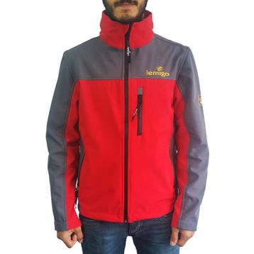 Lemigo Softshell Kırmızı-Gri Erkek Mont