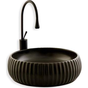 Lena E-4161S Siyah Tezgahüstü Lavabo