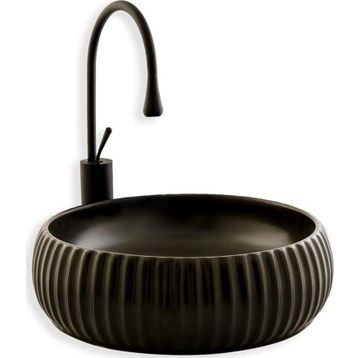 Lena E-4161S Siyah Tezgahüstü Lavabo