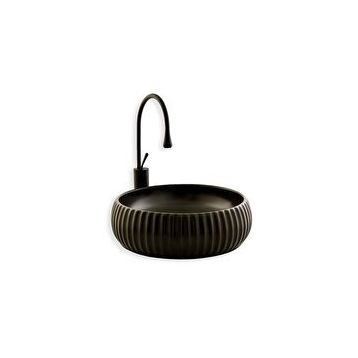 Lena E-4161S Siyah Tezgahüstü Lavabo