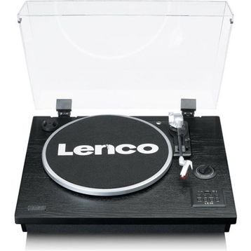 Lenco LS-55 Siyah Ahşap Hoparlörlü Bluetoothlu USB'li MP3E Kayıt Özellikli Plak Çalar Pikap