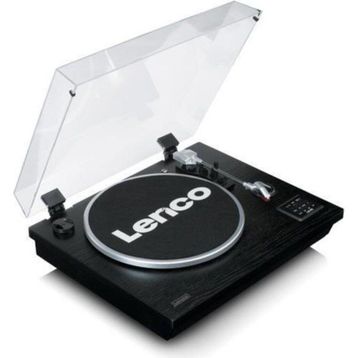 Lenco LS-55 Siyah Ahşap Hoparlörlü Bluetoothlu USB'li MP3E Kayıt Özellikli Plak Çalar Pikap
