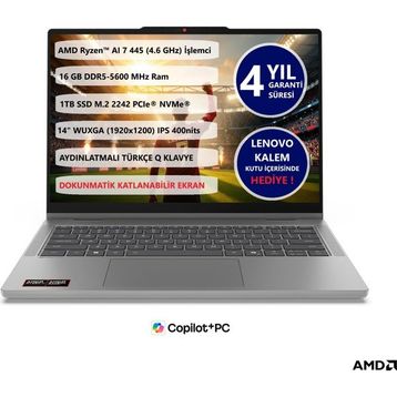 Lenovo IdeaPad 5 2-in-1 14AGP11 83UH0049TR Ryzen AI 7 445 16GB RAM 1TB SSD FreeDOS 14 inç Dokunmatik Laptop