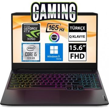 Lenovo IdeaPad Gaming 3 15IHU6 82K101ELTX i5-11320H 8GB RAM 512GB SSD RTX 3050 Windows 11 Home 15.6 inç Laptop - Notebook