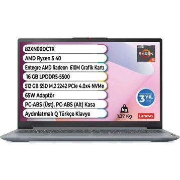 Lenovo IdeaPad Slim 3 14AMN8 82XN00DCTX Ryzen 5 40 16GB RAM 512GB SSD FreeDOS 14 inç Laptop