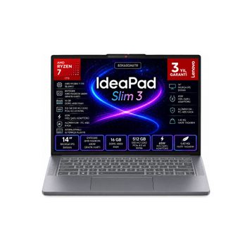 Lenovo IdeaPad Slim 3 14ARP10 83K600A6TR Ryzen 7 170 16GB RAM 512GB SSD FreeDOS 14 inç Laptop