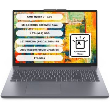 Lenovo IdeaPad Slim 3 16ARP10 83K80084TR Ryzen 7 170 16GB RAM 1TB SSD FreeDOS 16 inç Laptop