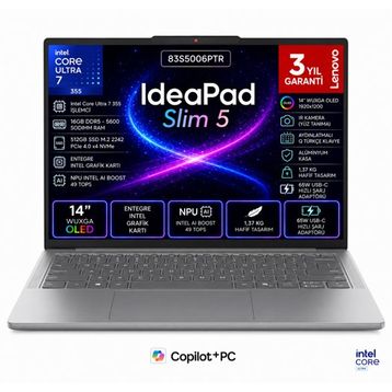 Lenovo Ideapad Slim 5 14IPH11 83S5006PTR Ultra 7 355 16 GB RAM 512 GB SSD FreeDOS 14 inç Laptop