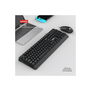 Lenovo KM150 870042256 Q Türkçe Kablolu Siyah Klavye Mouse Set