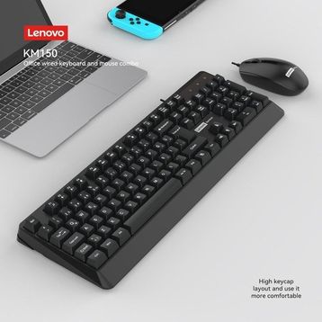 Lenovo KM150 870042256 Q Türkçe Kablolu Siyah Klavye Mouse Set