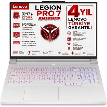 Lenovo Legion Pro 7 16IAX10H 83F500KFTR Ultra 9 275HX 32 GB RAM 1 TB SSD RTX 5070 Ti FreeDOS 16 inç Gaming Laptop