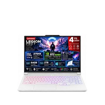 Lenovo Legion Pro 7 16IAX10H 83F500S3TR Ultra 9 275HX 64 GB RAM 2 TB SSD RTX 5090 Windows 11 Pro 16 inç Gaming Laptop
