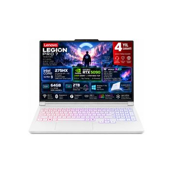 Lenovo Legion Pro 7 16IAX10H 83F500S3TR Ultra 9 275HX 64 GB RAM 2 TB SSD RTX 5090 Windows 11 Pro 16 inç Gaming Laptop