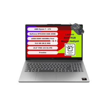 Lenovo LOQ 15ARP10E 83S000E0TR Ryzen 7 170 16GB RAM 512GB SSD RTX 3050 FreeDOS 15.6 inç Gaming Laptop