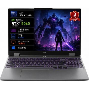 Lenovo LOQ 15IPH11 83SL001PTR Ultra 7 356H 32GB RAM 1TB SSD RTX 5060 FreeDOS 15.3 inç Gaming Laptop