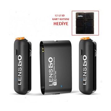 Lensgo 318C Mini 2'li Kablosuz Yaka Mikrofonu