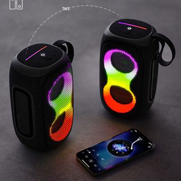 Lenyes S865 Luminous Serisi Çoklu Giriş RGB Işıklı TWS Siyah Bluetooth Hoparlör