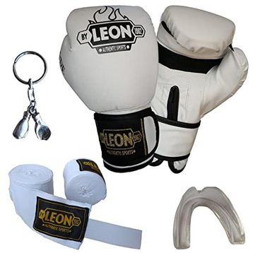 Leon Blade Training Beyaz Boks Eldiveni Bandaj Dişlik Anahtarlık Seti