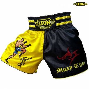 Leon BYL1005 Warrior Siyah-Sarı Muay Thai ve Kick Boks Şortu