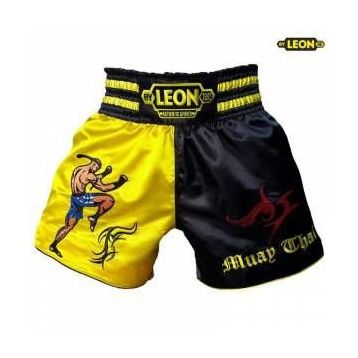 Leon BYL1005 Warrior Siyah-Sarı Muay Thai ve Kick Boks Şortu