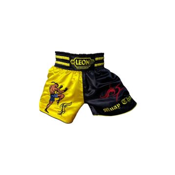 Leon BYL1005 Warrior Siyah-Sarı Muay Thai ve Kick Boks Şortu