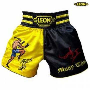 Leon BYL1005 Warrior Siyah-Sarı Muay Thai ve Kick Boks Şortu